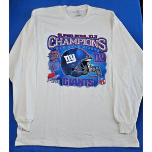Vintage Y2K Super Bowl XLII New York Giants Long Sleeve Shirt XL